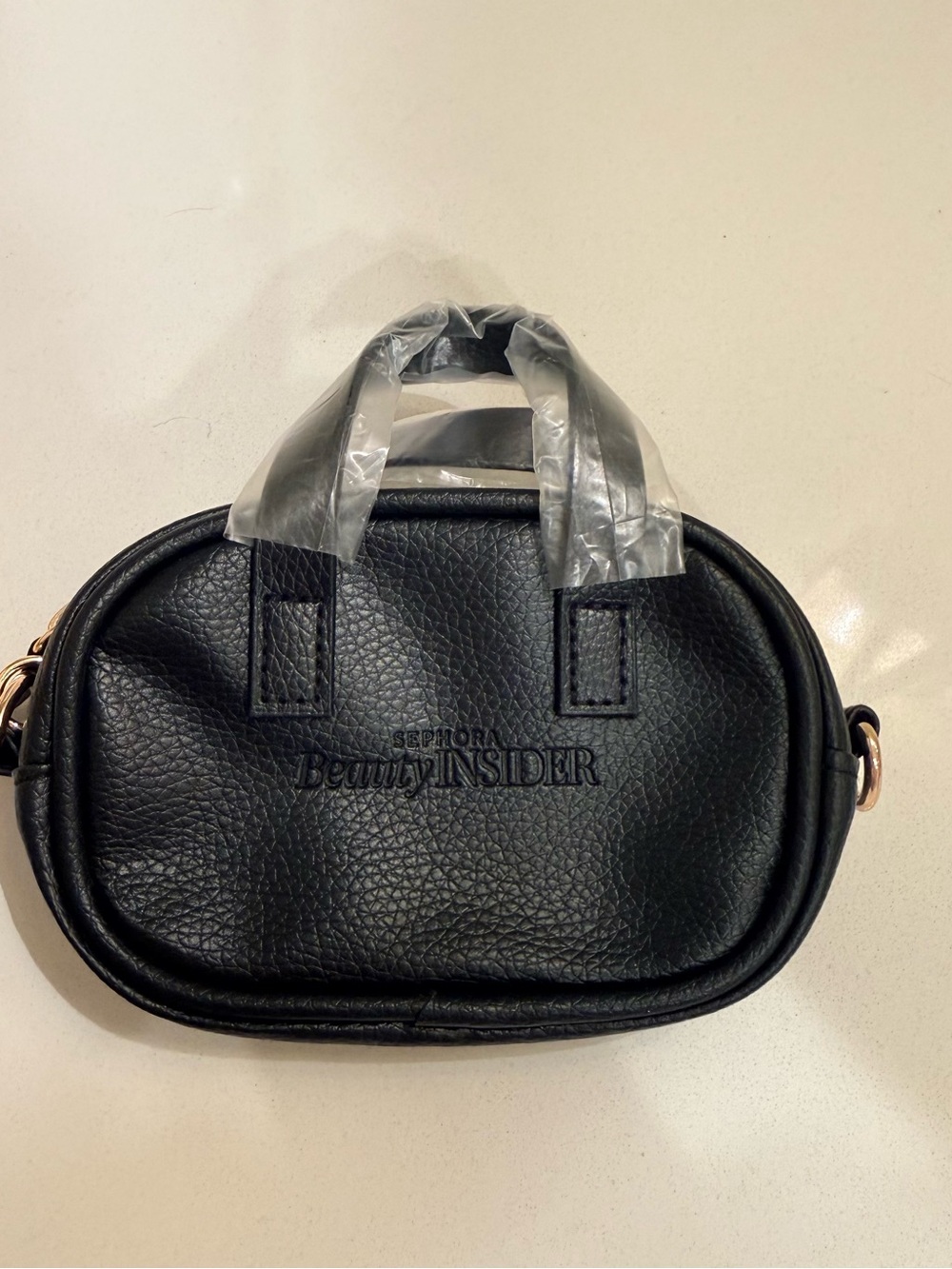 Sephora Black Mini Oval Crossbody Bag